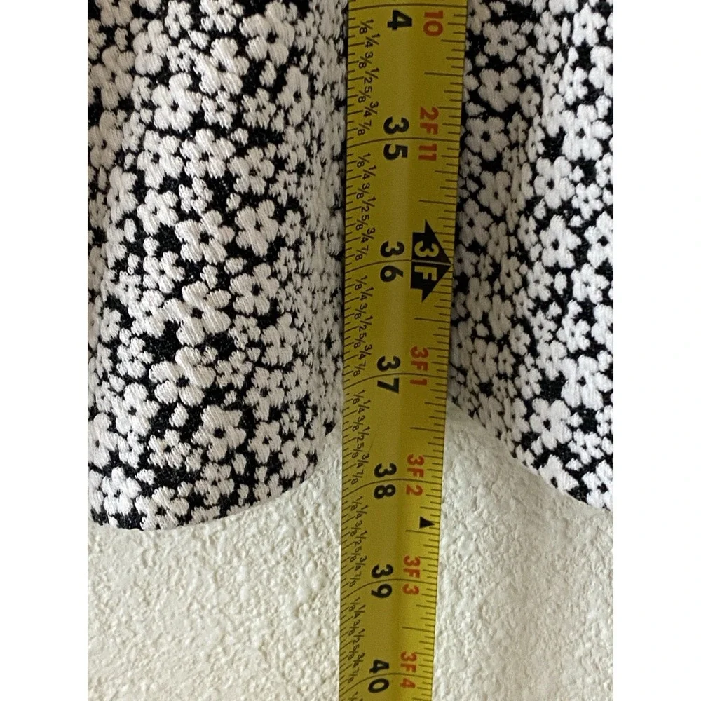 Michael Kors Ditsy Floral Knit Flounce Dress Black White XL